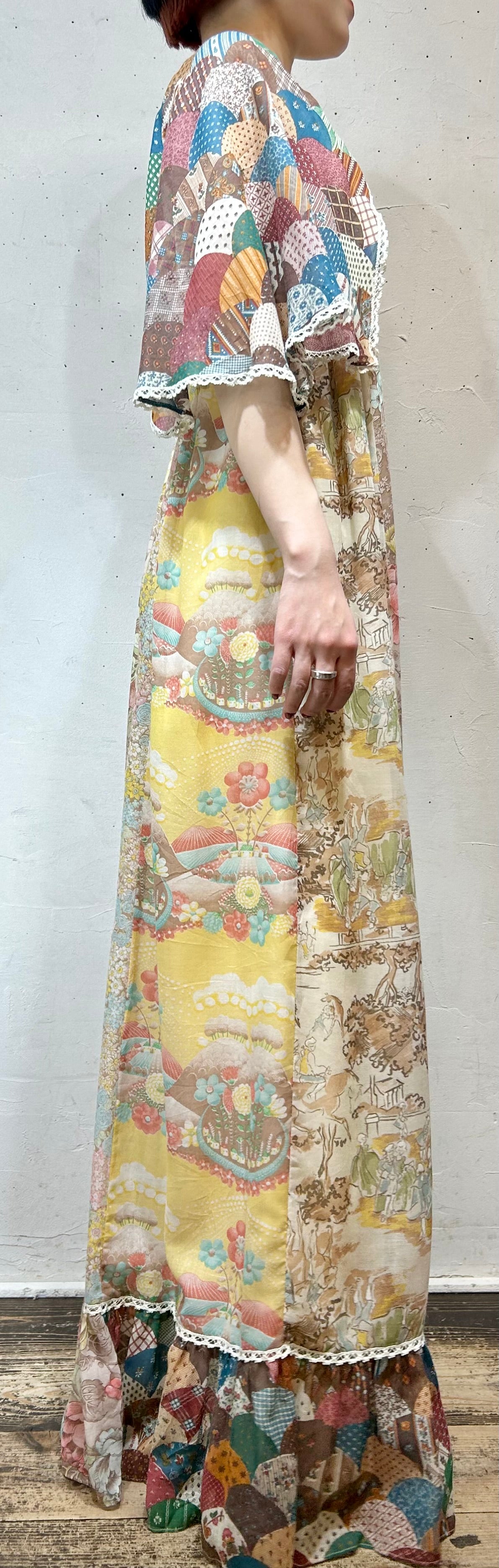 ’70s Vintage Patchwork Dress [E27127]