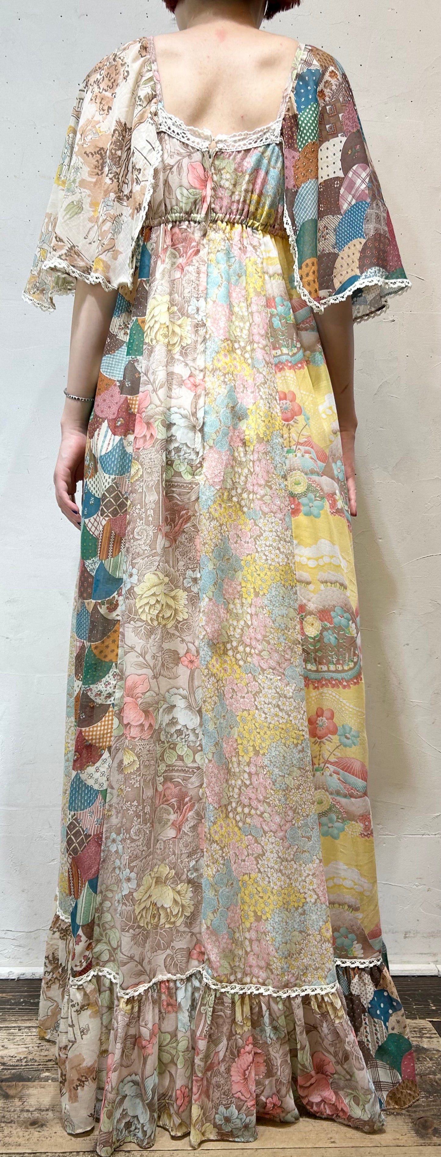 ’70s Vintage Patchwork Dress [E27127]