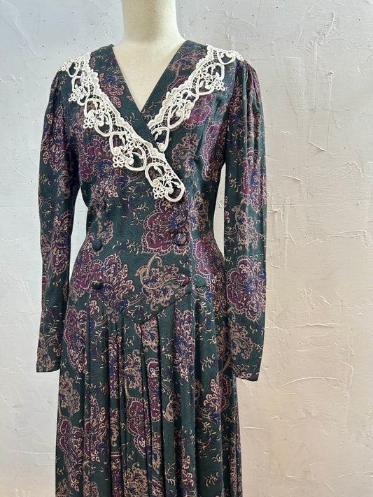 '80s Vintage Dress 〜SCOTT McCLINTOCK〜 [C29755]