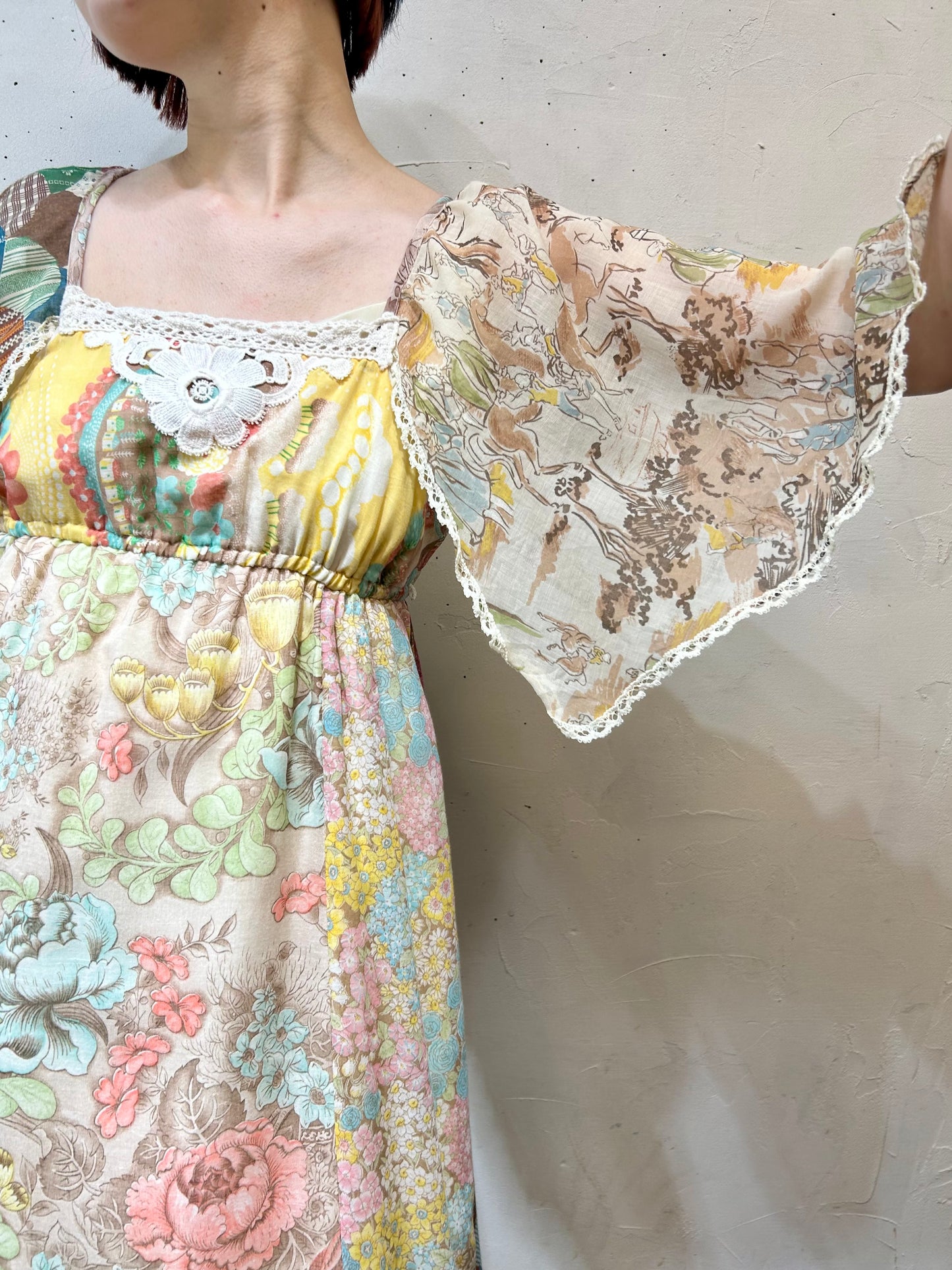 ’70s Vintage Patchwork Dress [E27127]