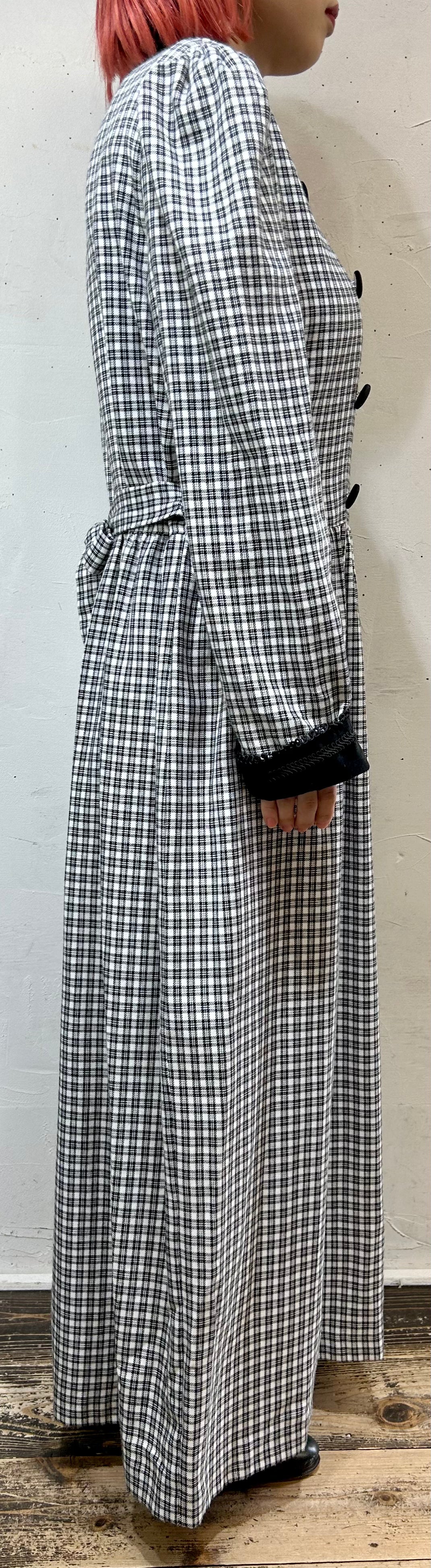 Vintage Plaid Dress [I24934]