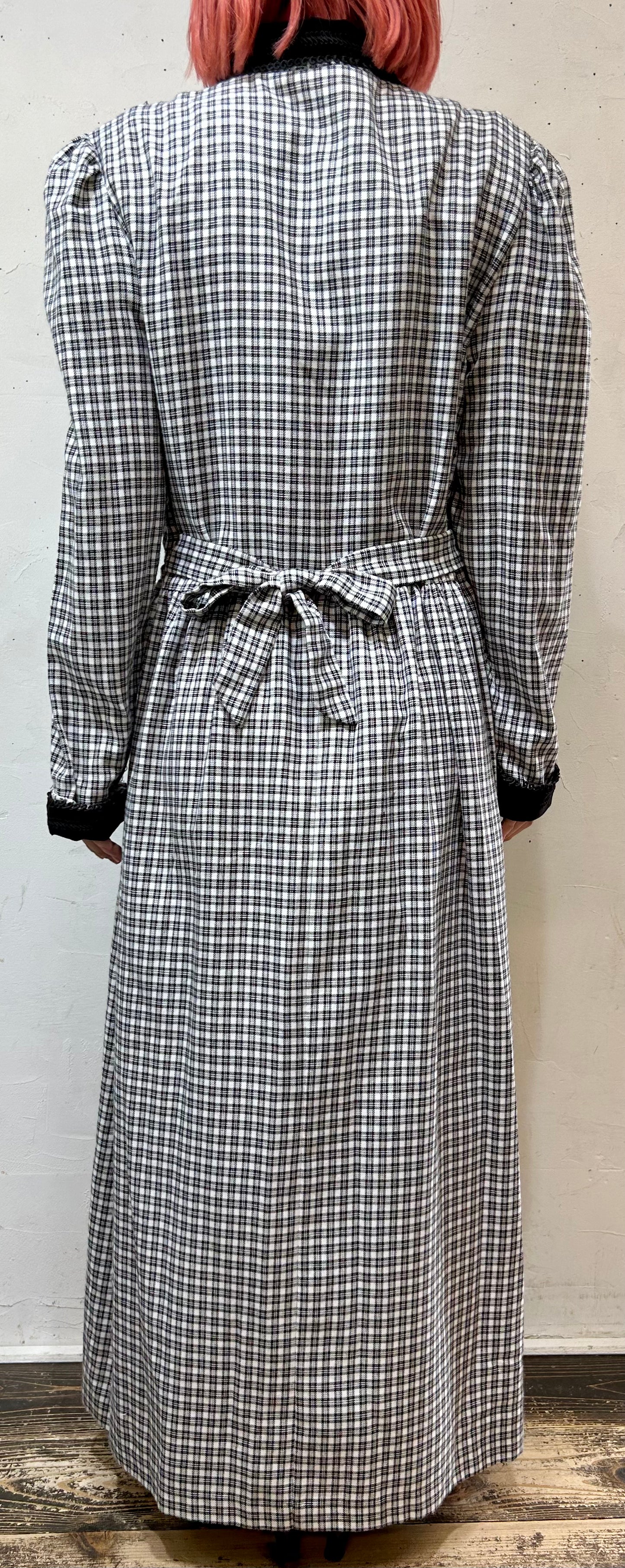 Vintage Plaid Dress [I24934]