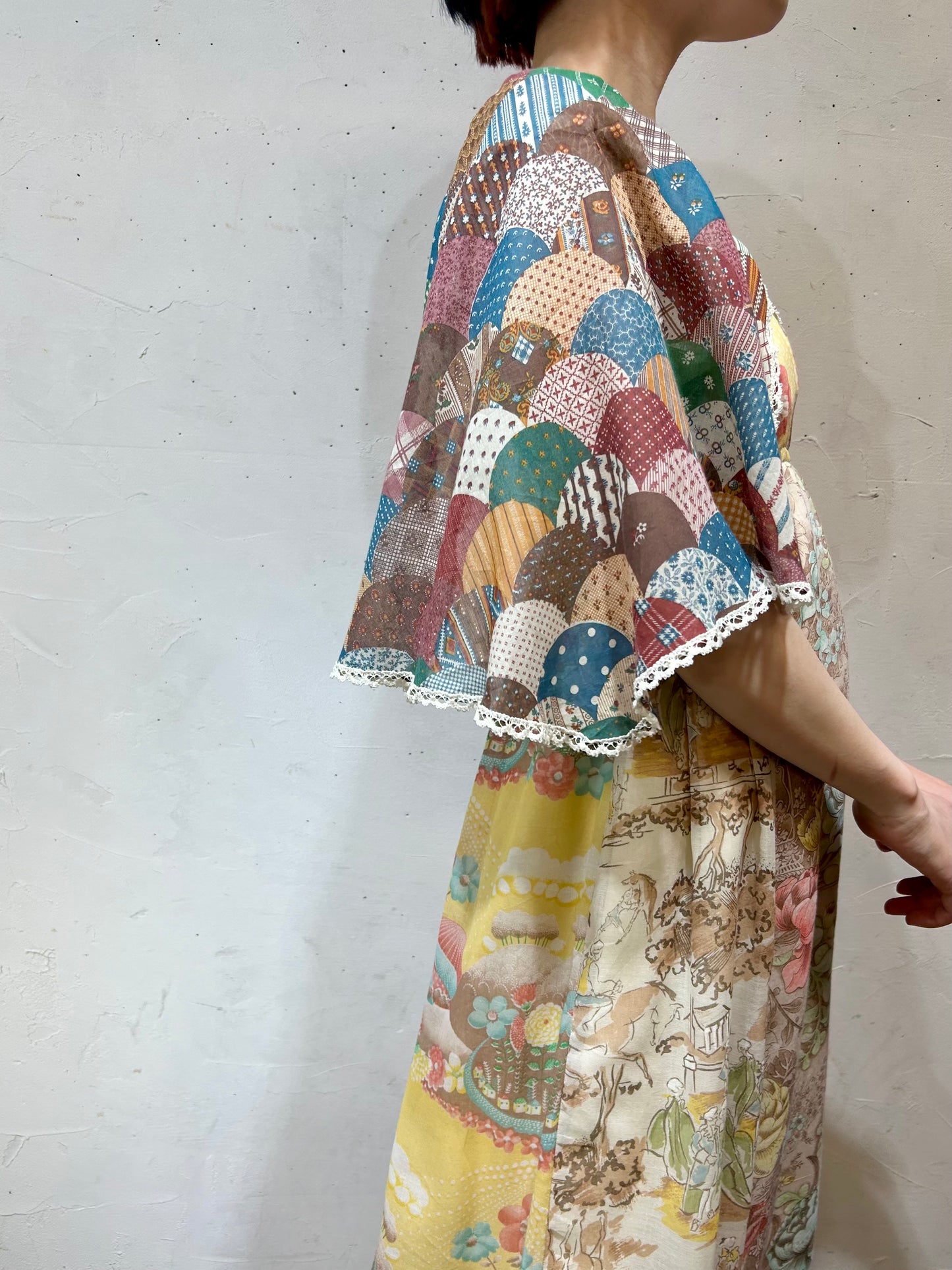 ’70s Vintage Patchwork Dress [E27127]