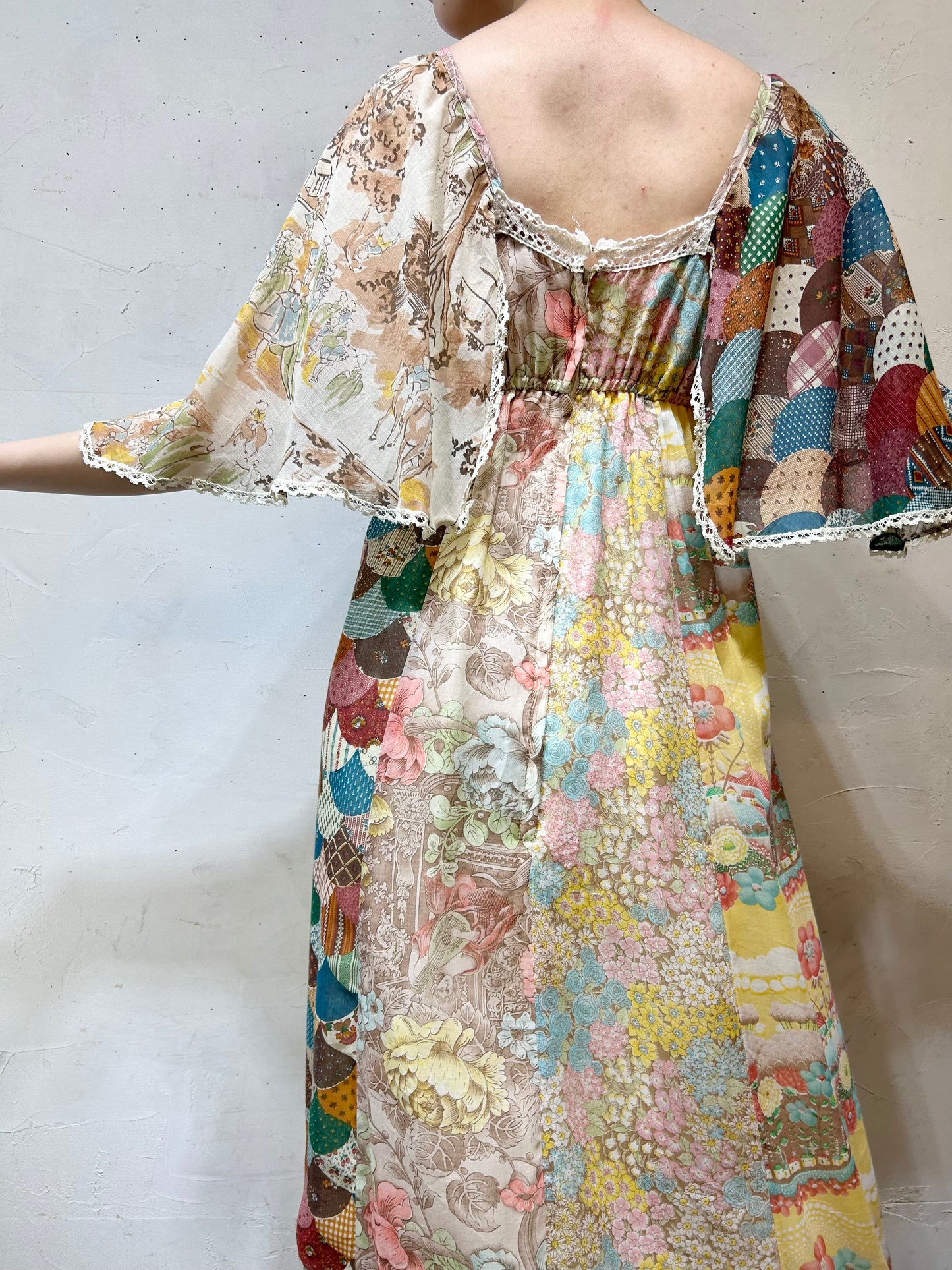 ’70s Vintage Patchwork Dress [E27127]