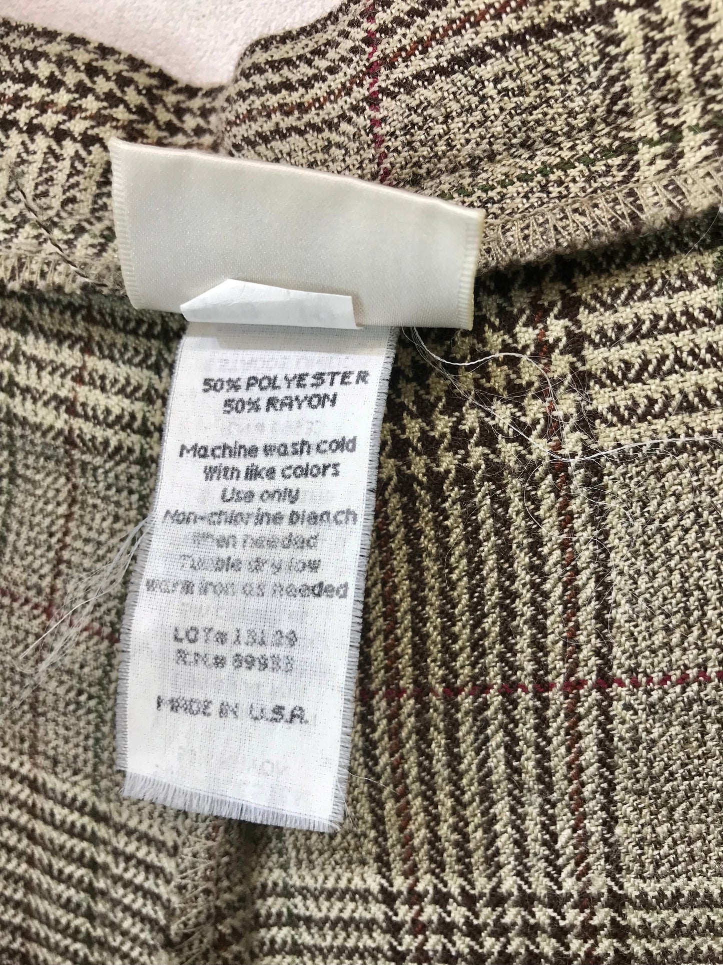 Vintage Plaid Pants MADE IN USA [H17549]