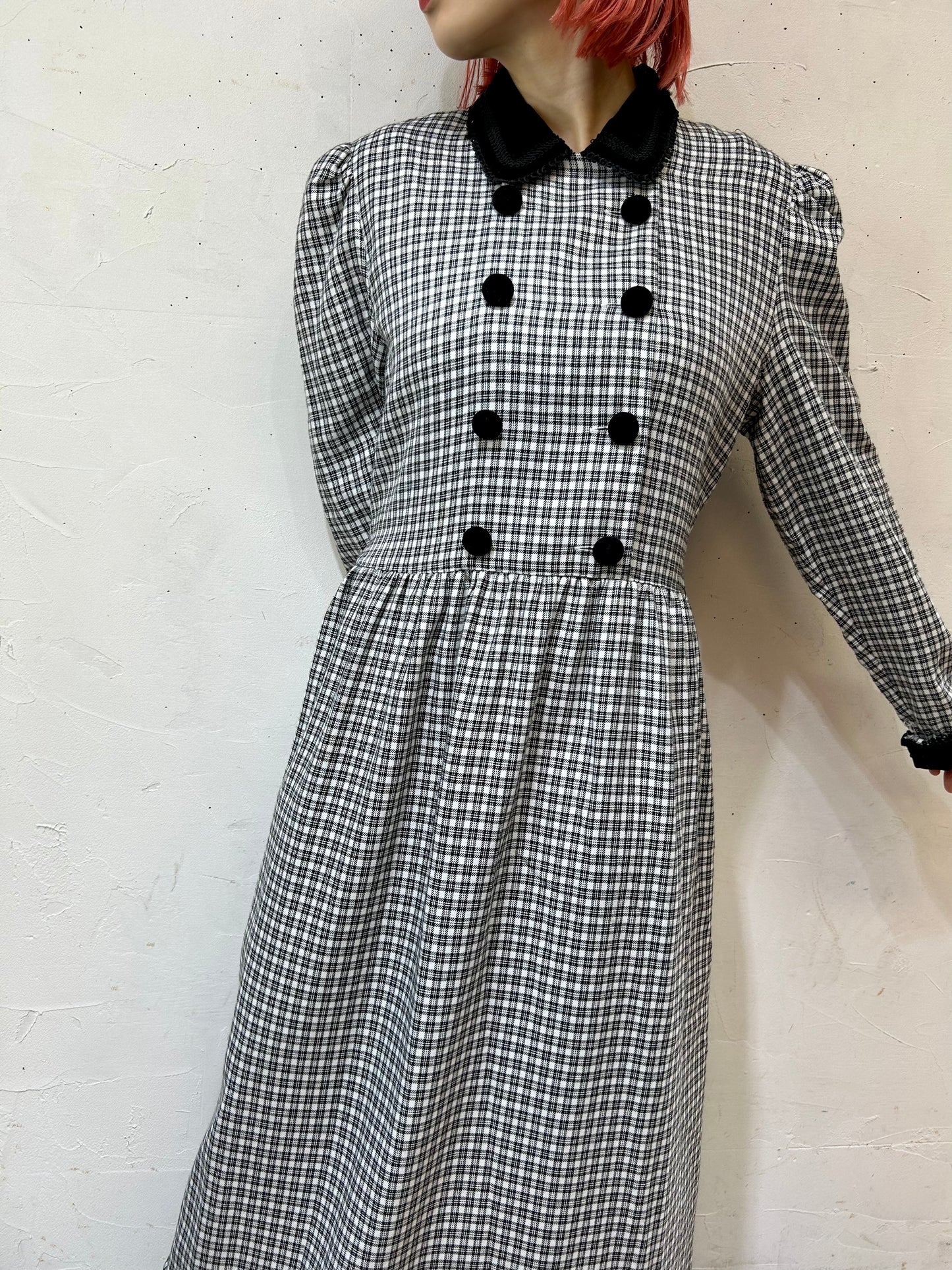 Vintage Plaid Dress [I24934]