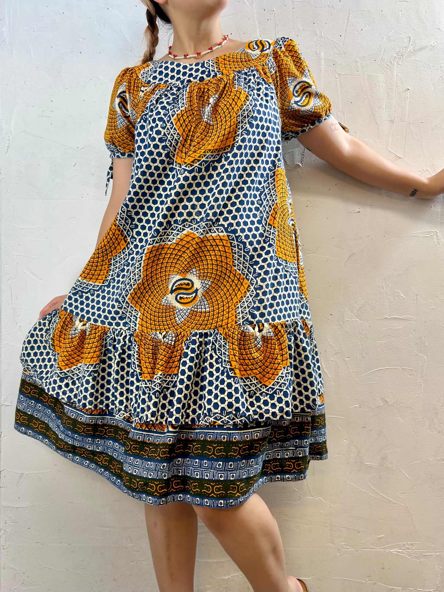 Vintage African Batik Dress [G28048]