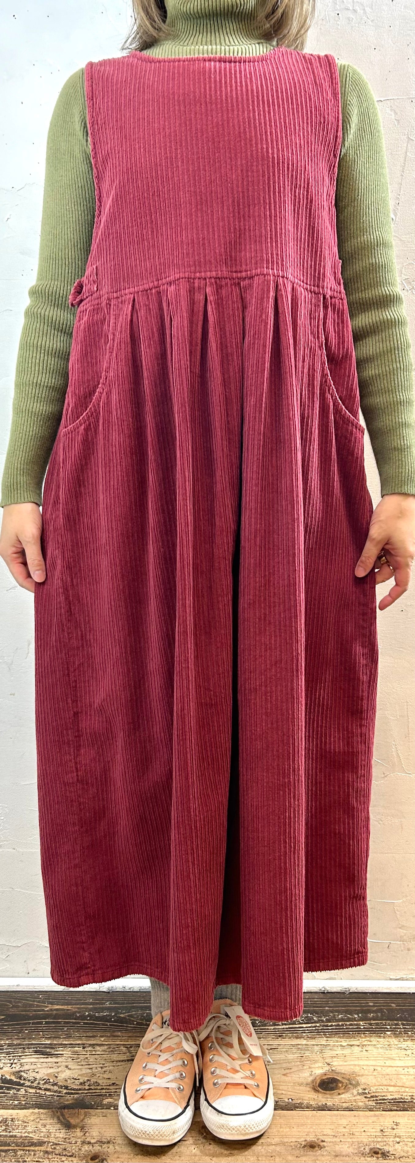 Vintage Corduroy Over Dress [K258873]
