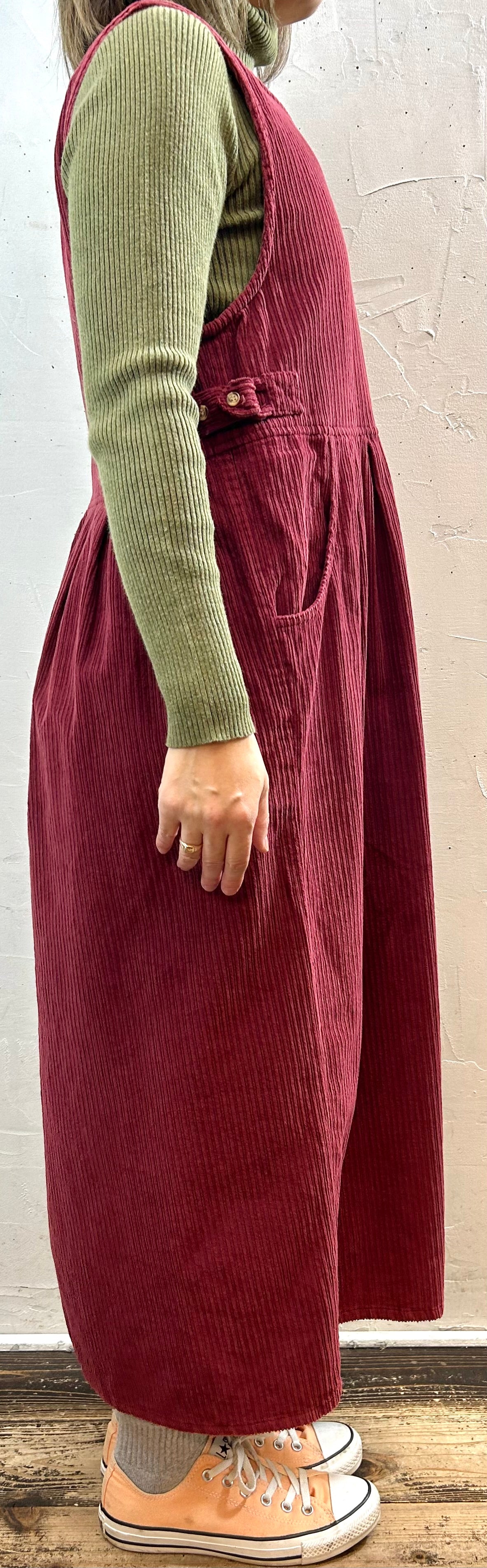 Vintage Corduroy Over Dress [K258873]