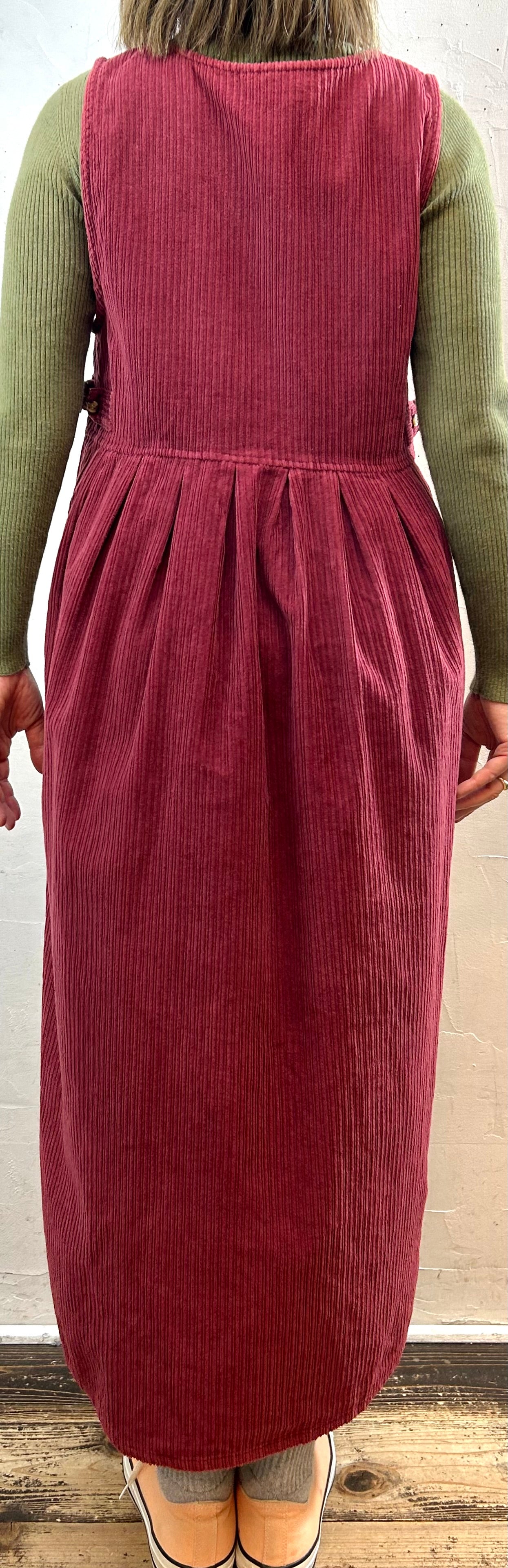 Vintage Corduroy Over Dress [K258873]