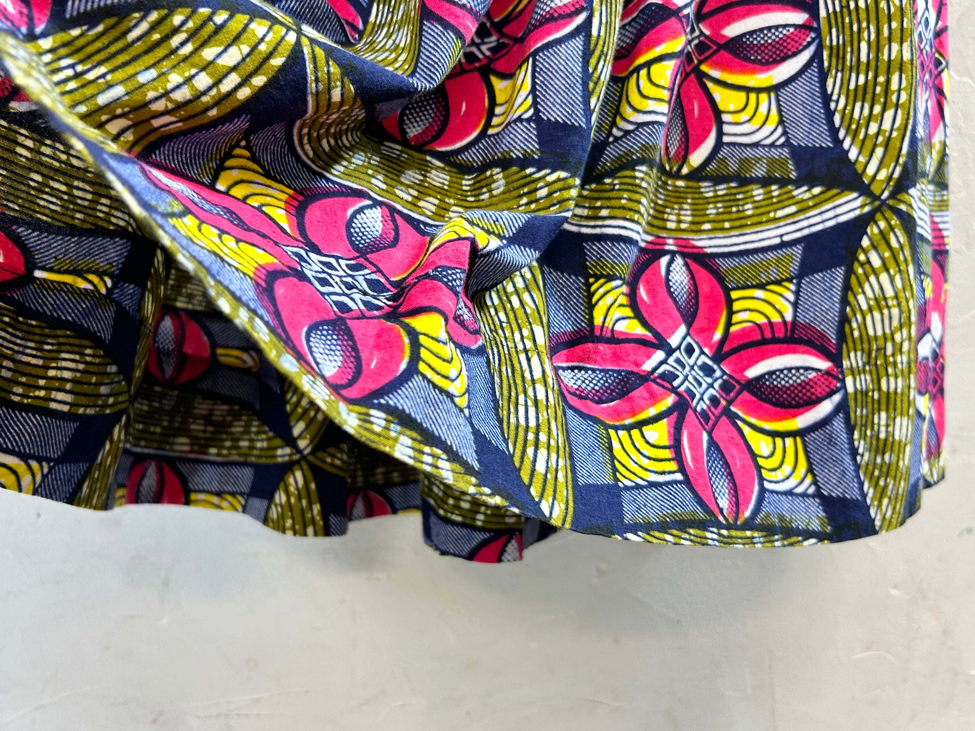 ＊*＊様 vintageアフリカンドレス AFRICAN VINTAGE AFRICAN BATIC PATTERNED FRILL DESIGN ONE PIECE