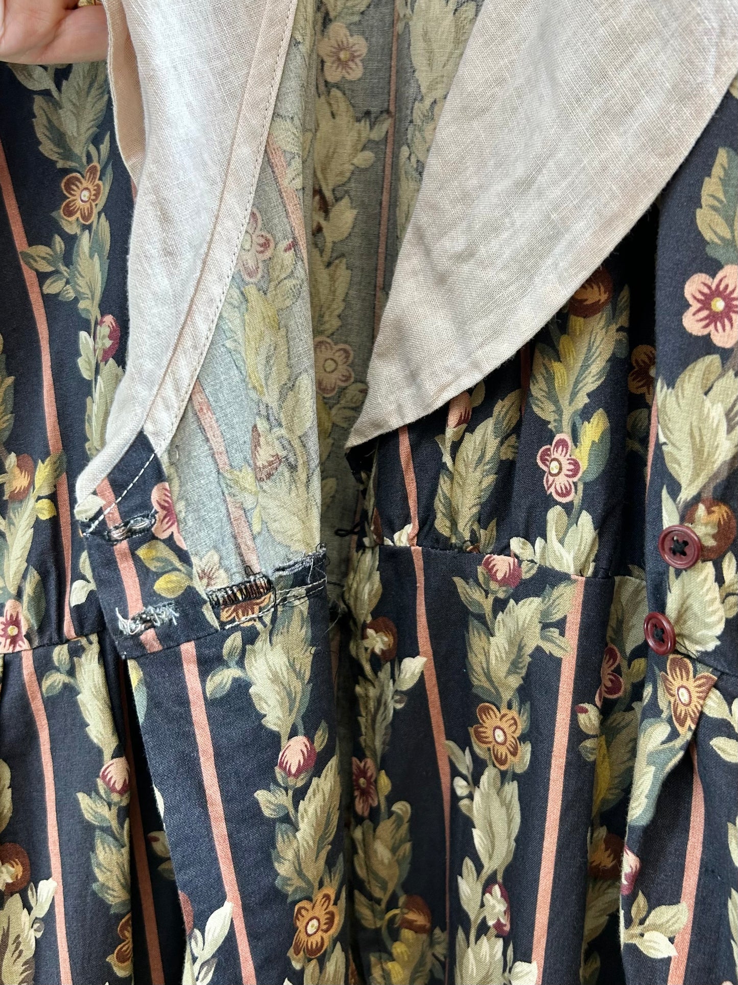 Vintage Flower Dress MADE IN USA [I28433]