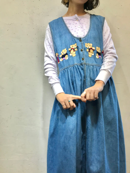 Vintage Denim Over Dress MADE IN INDIA [L25734]