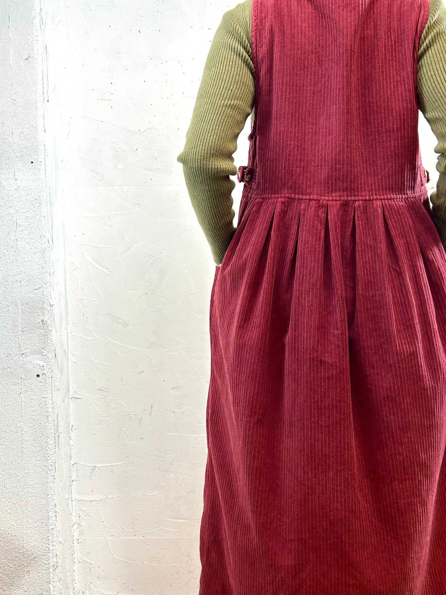 Vintage Corduroy Over Dress [K258873]
