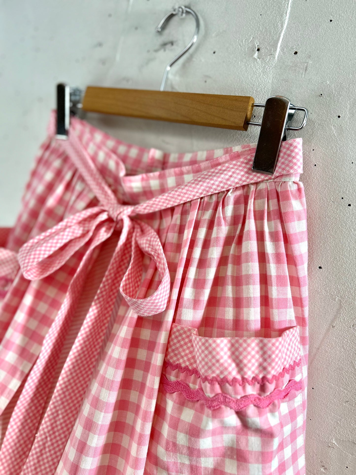 ‘70s Vintage Gingham Plaid Skirt [G30622]