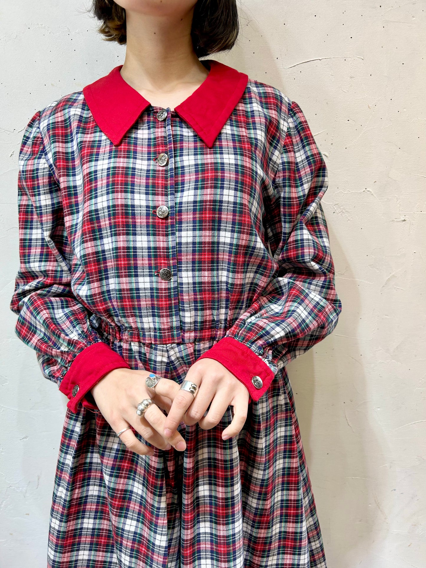 Vintage Plaid Dress [K25586]