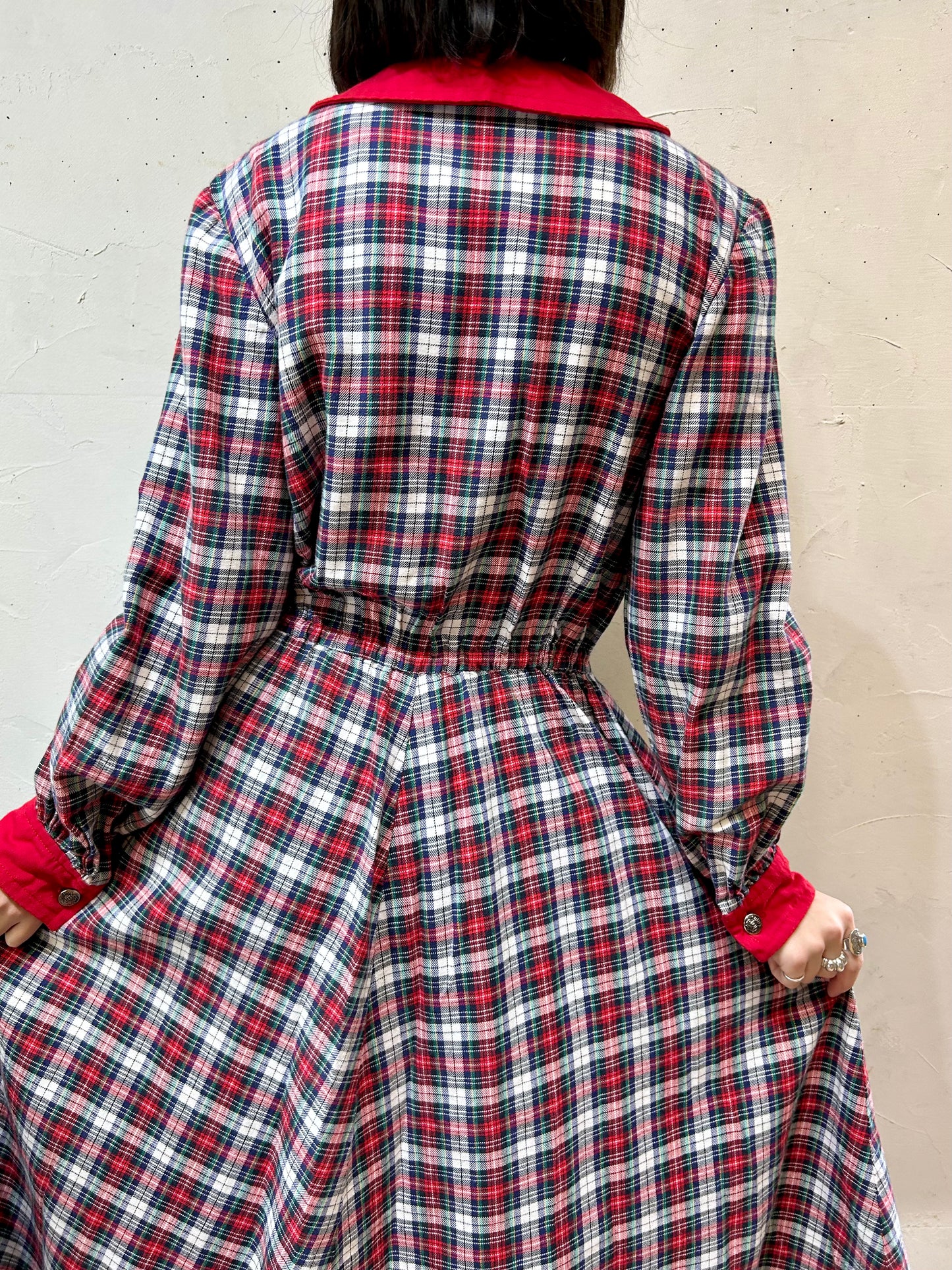 Vintage Plaid Dress [K25586]