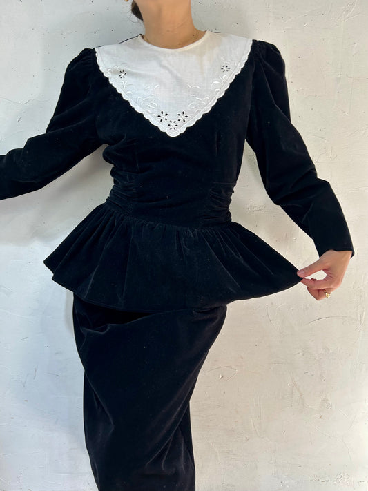Vintage Velours Dress MADE IN USA [J25274]