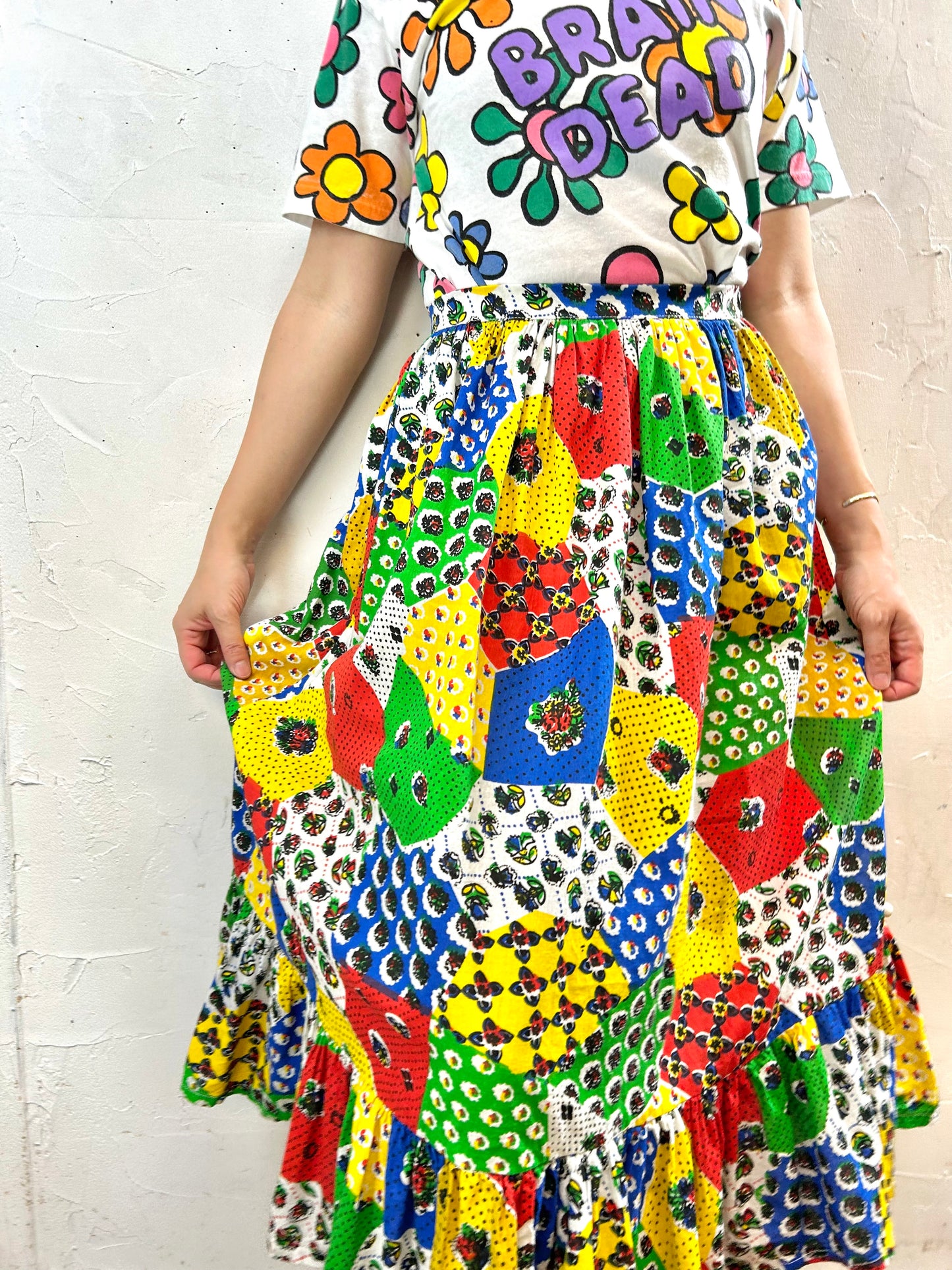 ’70s Vintage Patchwork Pattern Skirt [F27747]