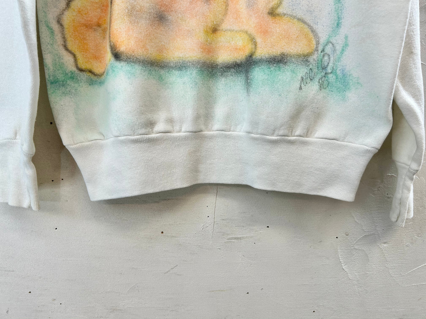 ’80s Vintage Hand Painted Sweat MADE IN THE USA [I28440]