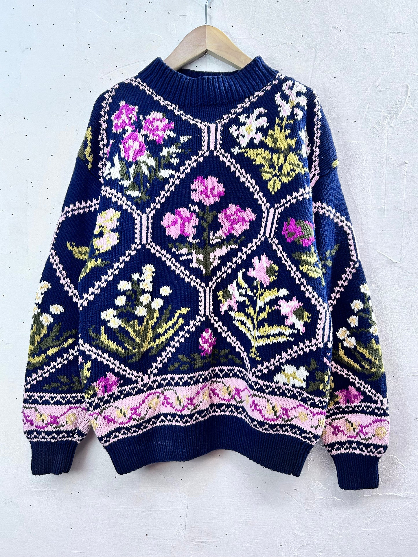 Vintage Cotton Hand Knit Sweater [L29109]