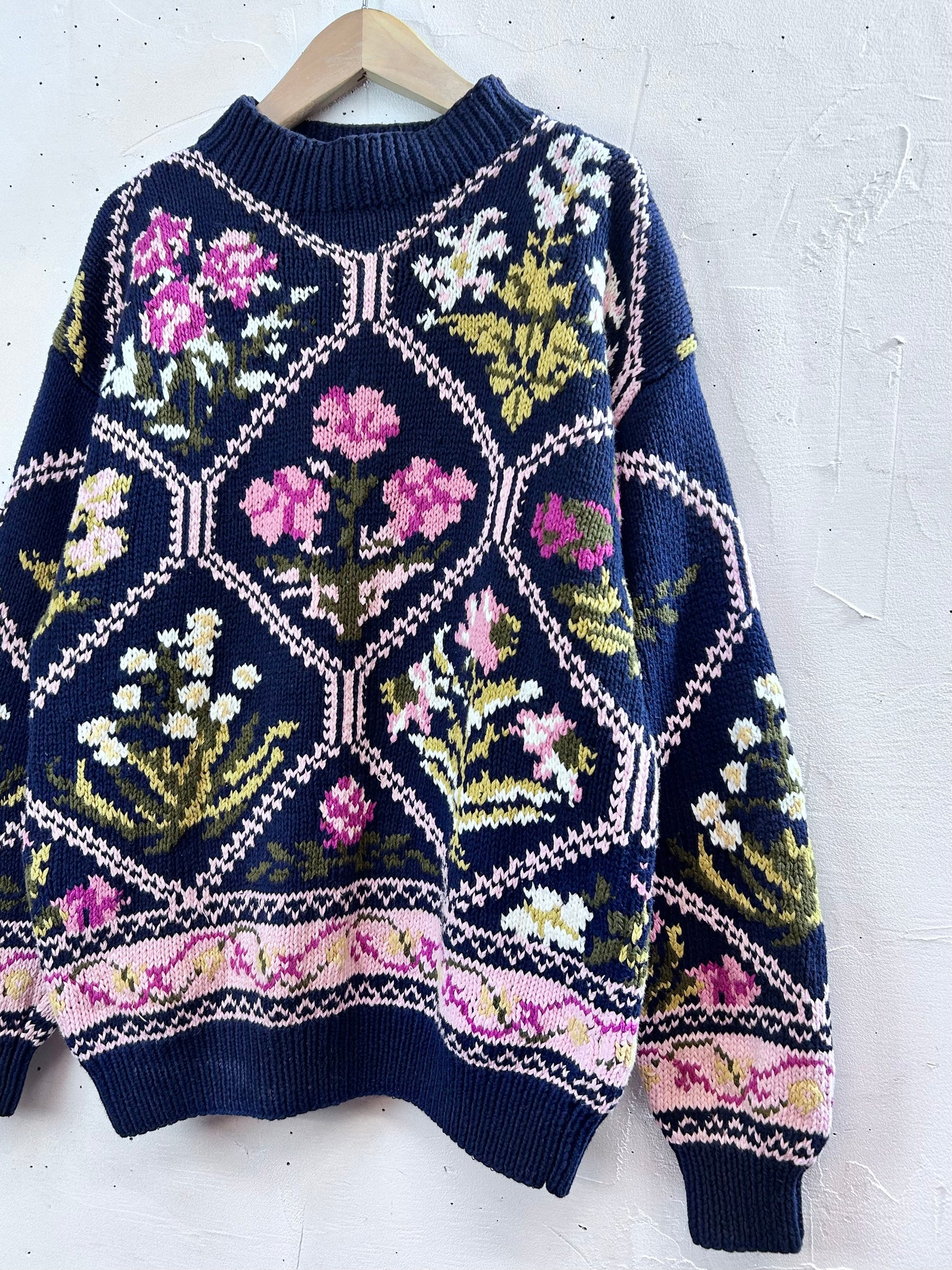 Vintage Cotton Hand Knit Sweater [L29109]