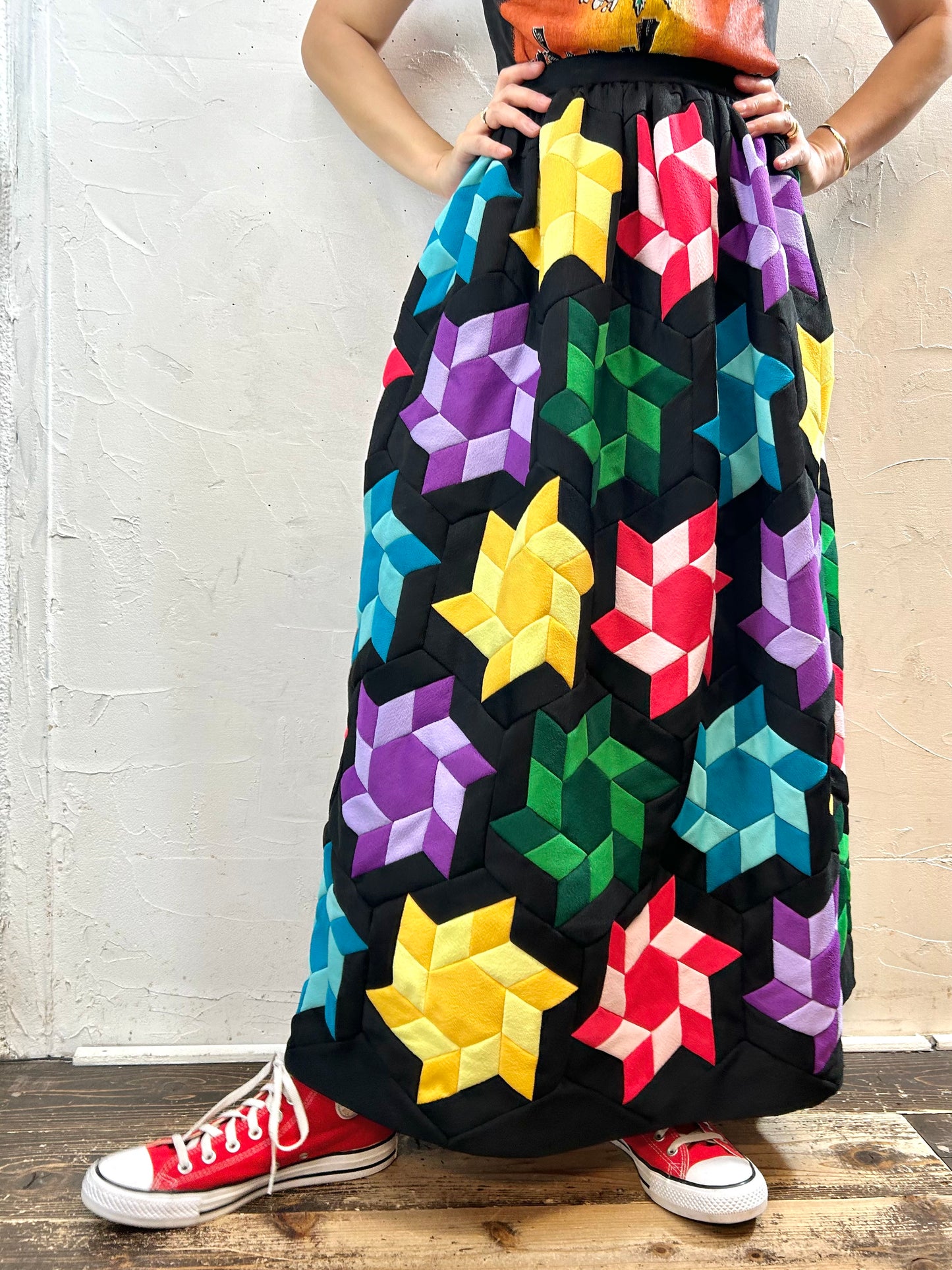 ’70s Vintage Patchwork Skirt [F27748]