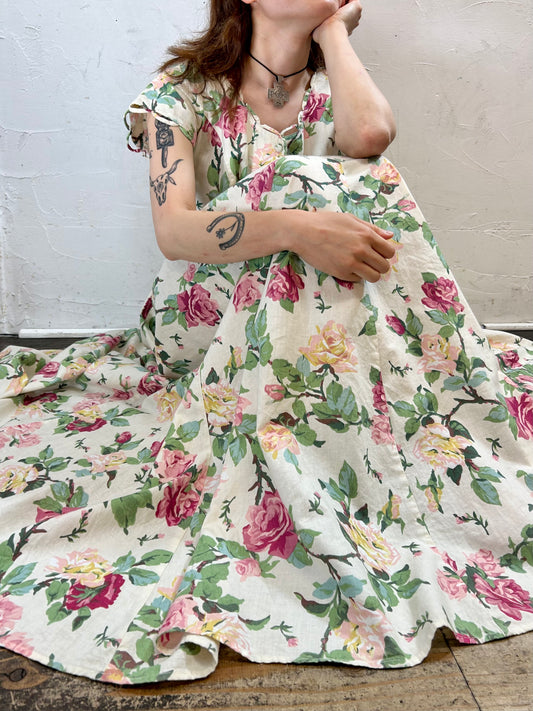 Vintage Cotton Dress MADE IN USA [F27578]