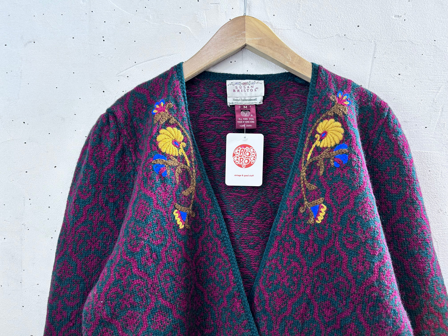 Vintage Hand Embroidered Knit Cardigan 〜SUSAN BRISTOL〜 [L29107]