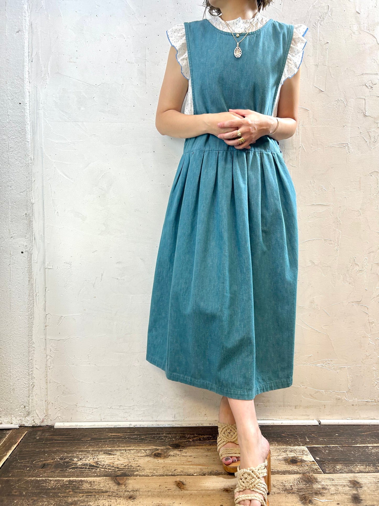 Vintage Cotton Over Dress 〜L.L.Bean〜 [G27891]