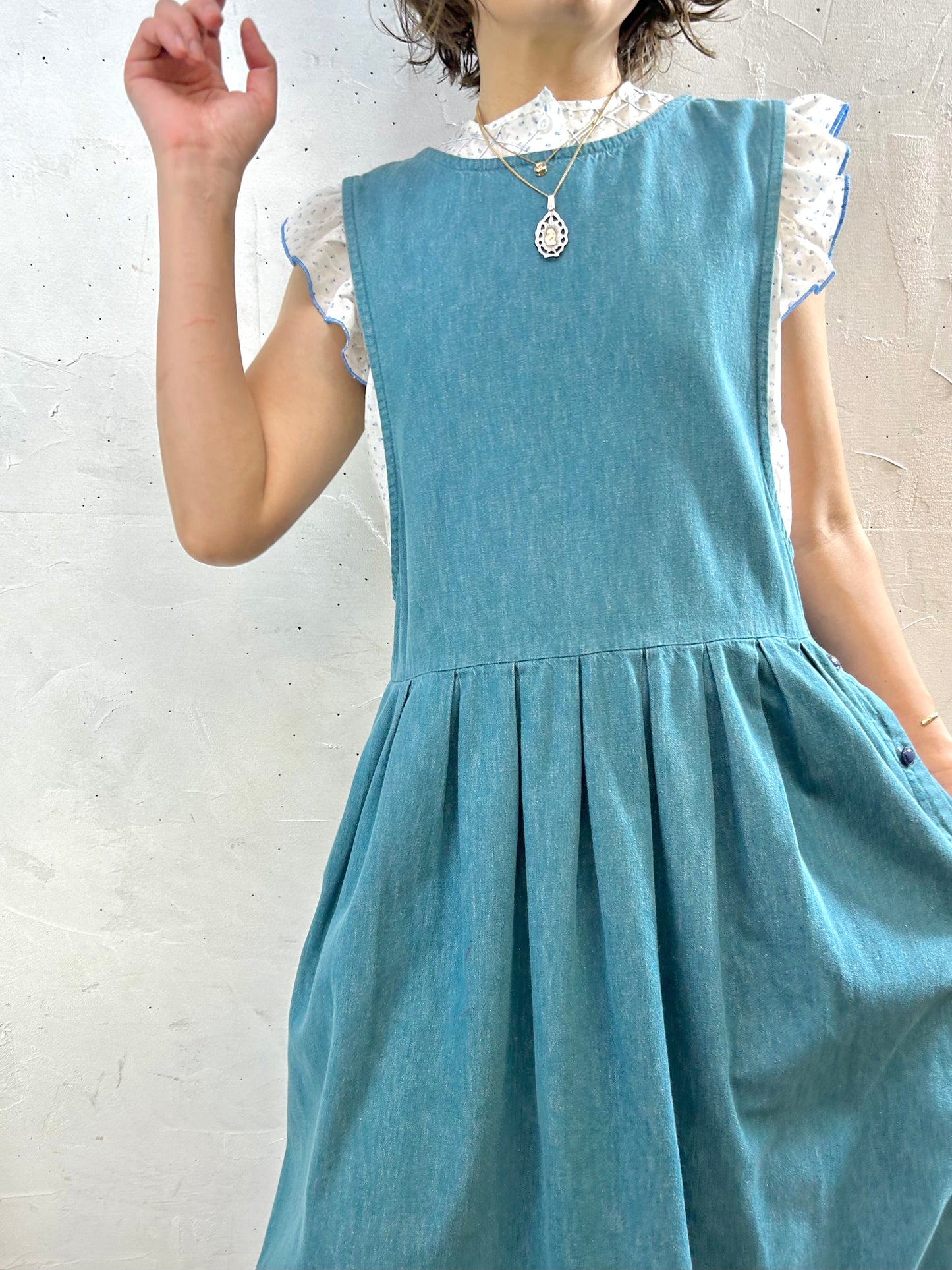 Vintage Cotton Over Dress 〜L.L.Bean〜 [G27891]