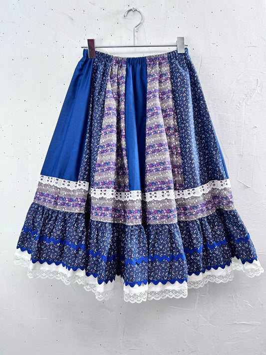 ’70s Vintage Patchwork Skirt [L29105]