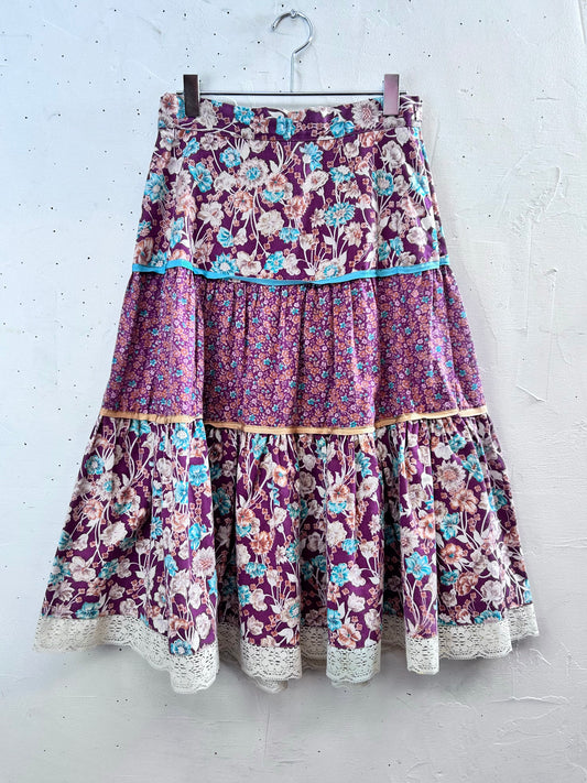 '70s Vintage Tiered Skirt [L29106]