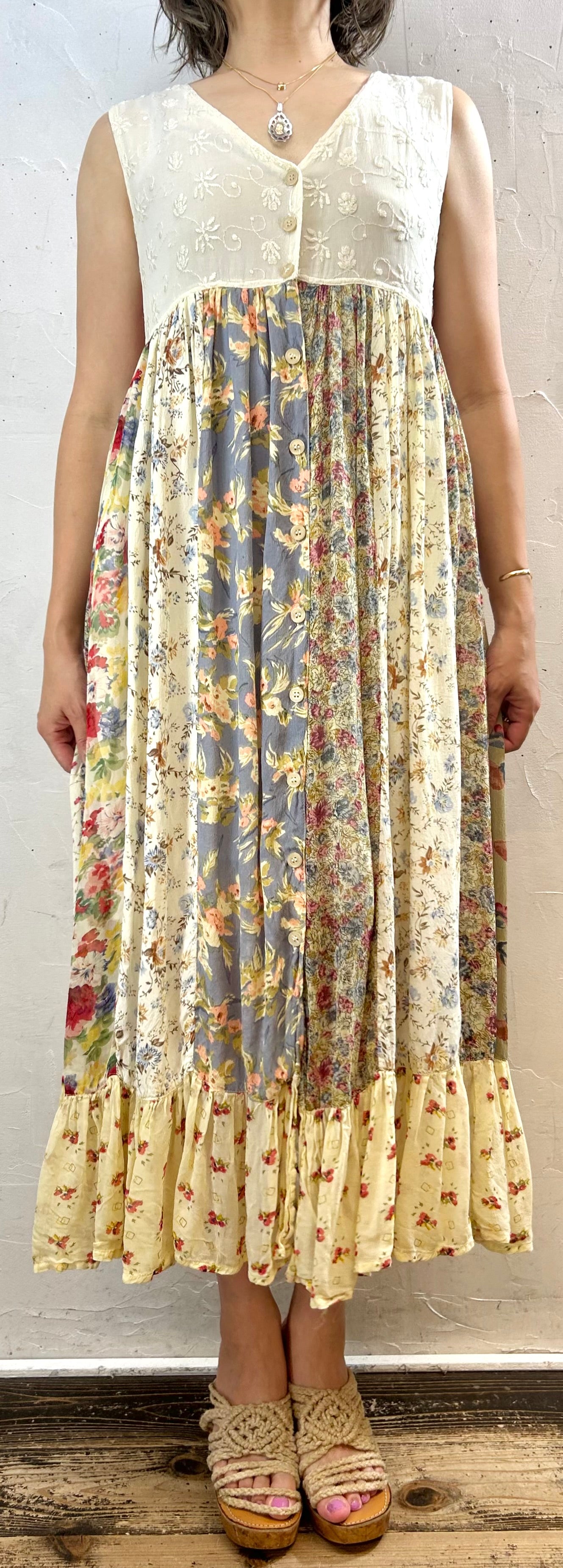 Vintage Indian Rayon Dress [G28057]