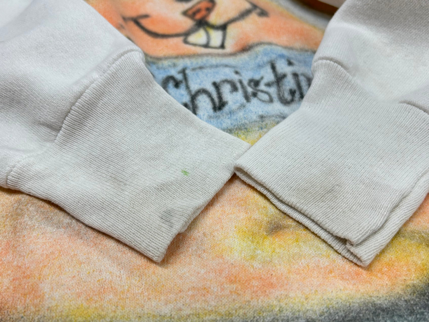 ’80s Vintage Hand Painted Sweat MADE IN THE USA [I28440]