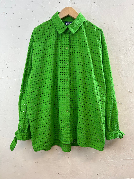 Vintage Eyelet Lace Shirt [E30194]
