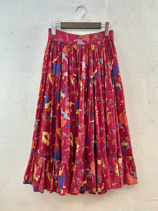 Vintage Tiered Skirt MADE lN INDIA [D30197]