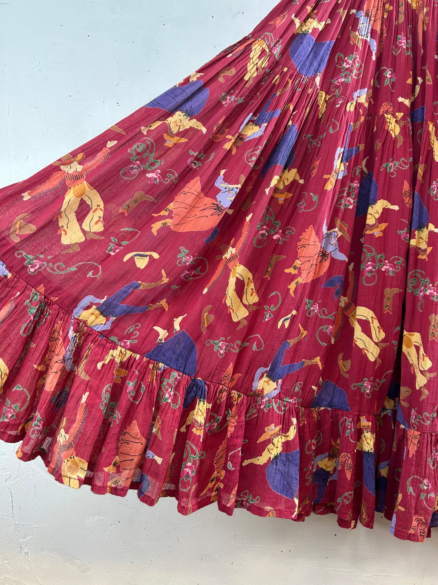 Vintage Tiered Skirt MADE lN INDIA [D30197]