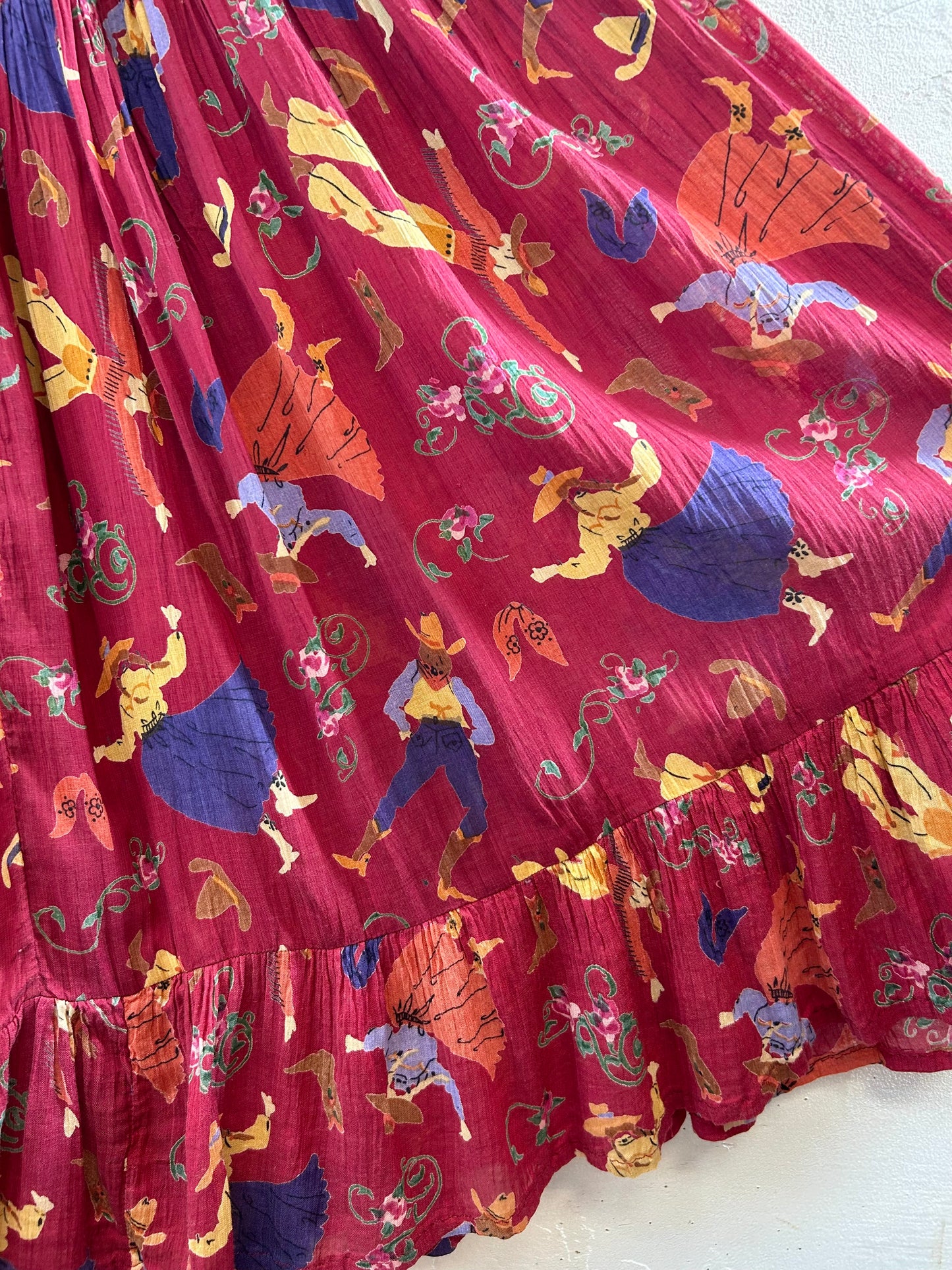 Vintage Tiered Skirt MADE lN INDIA [D30197]