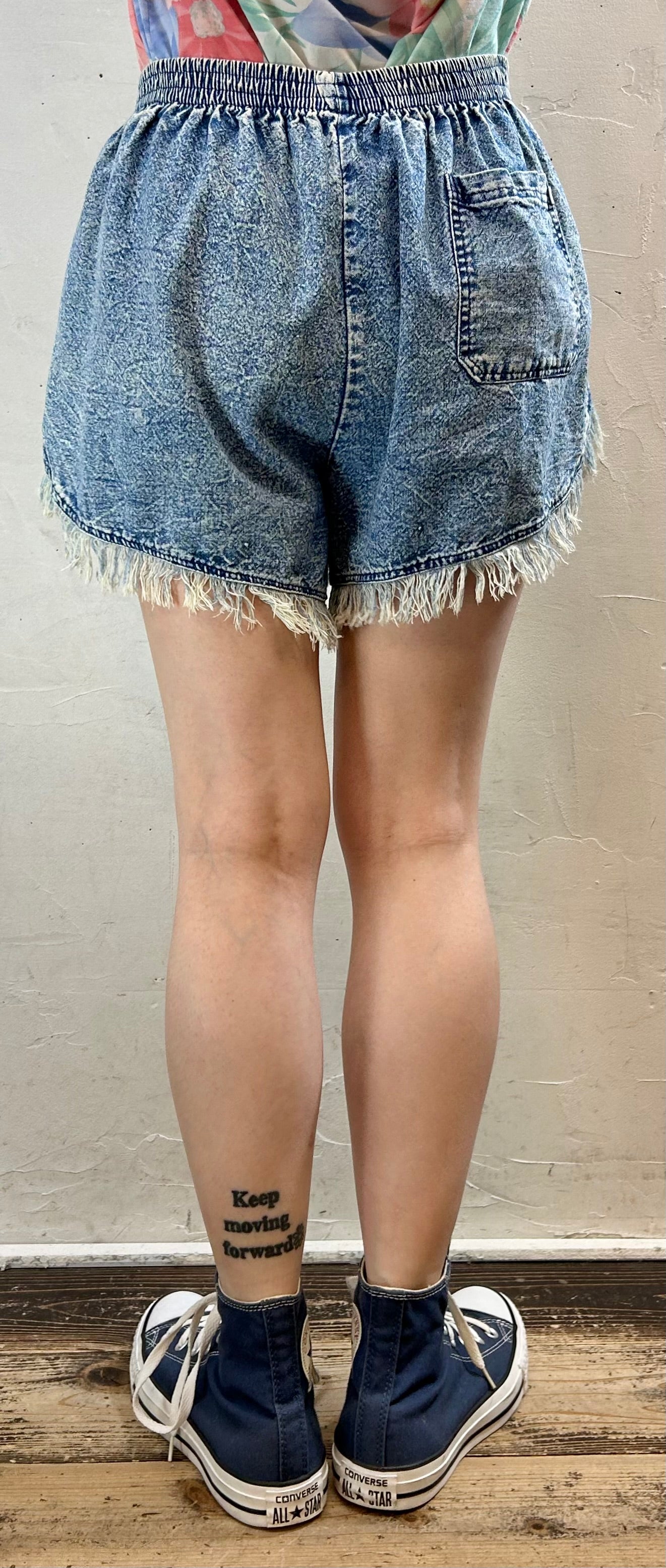 Vintage Fringe Denim Short Pants [F27276]