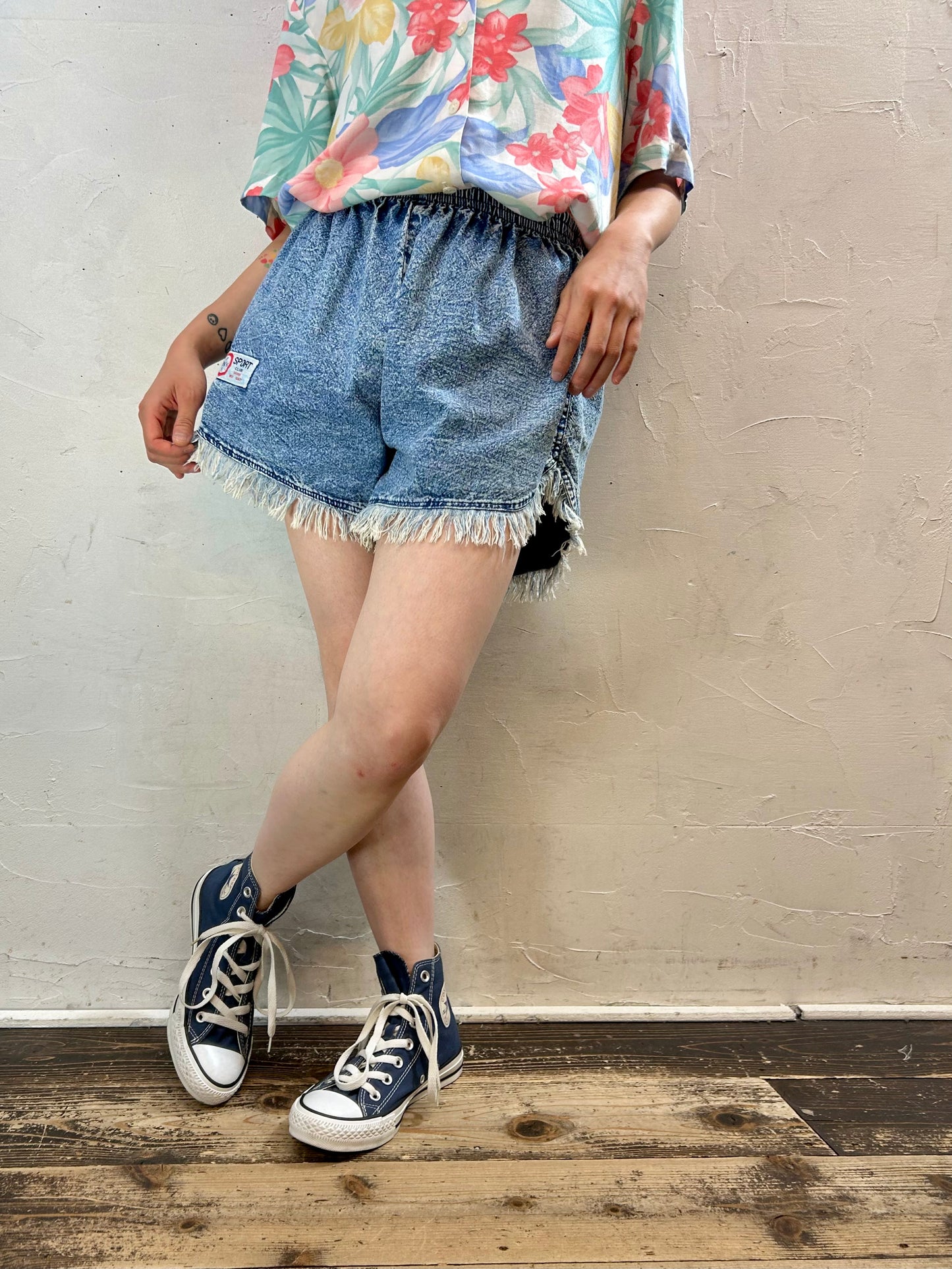 Vintage Fringe Denim Short Pants [F27276]