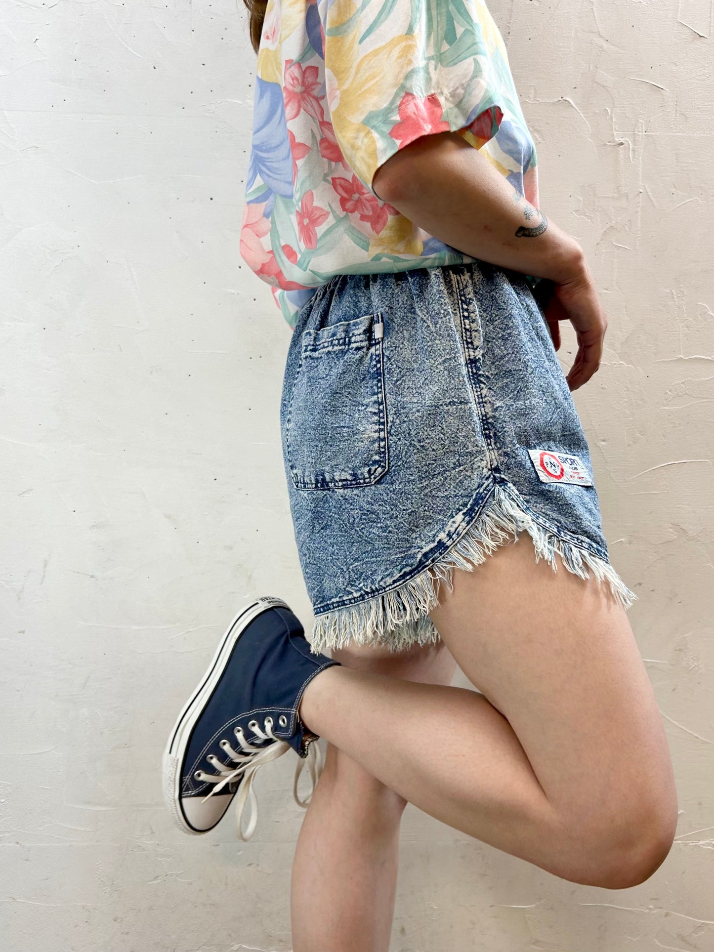 Vintage Fringe Denim Short Pants [F27276]