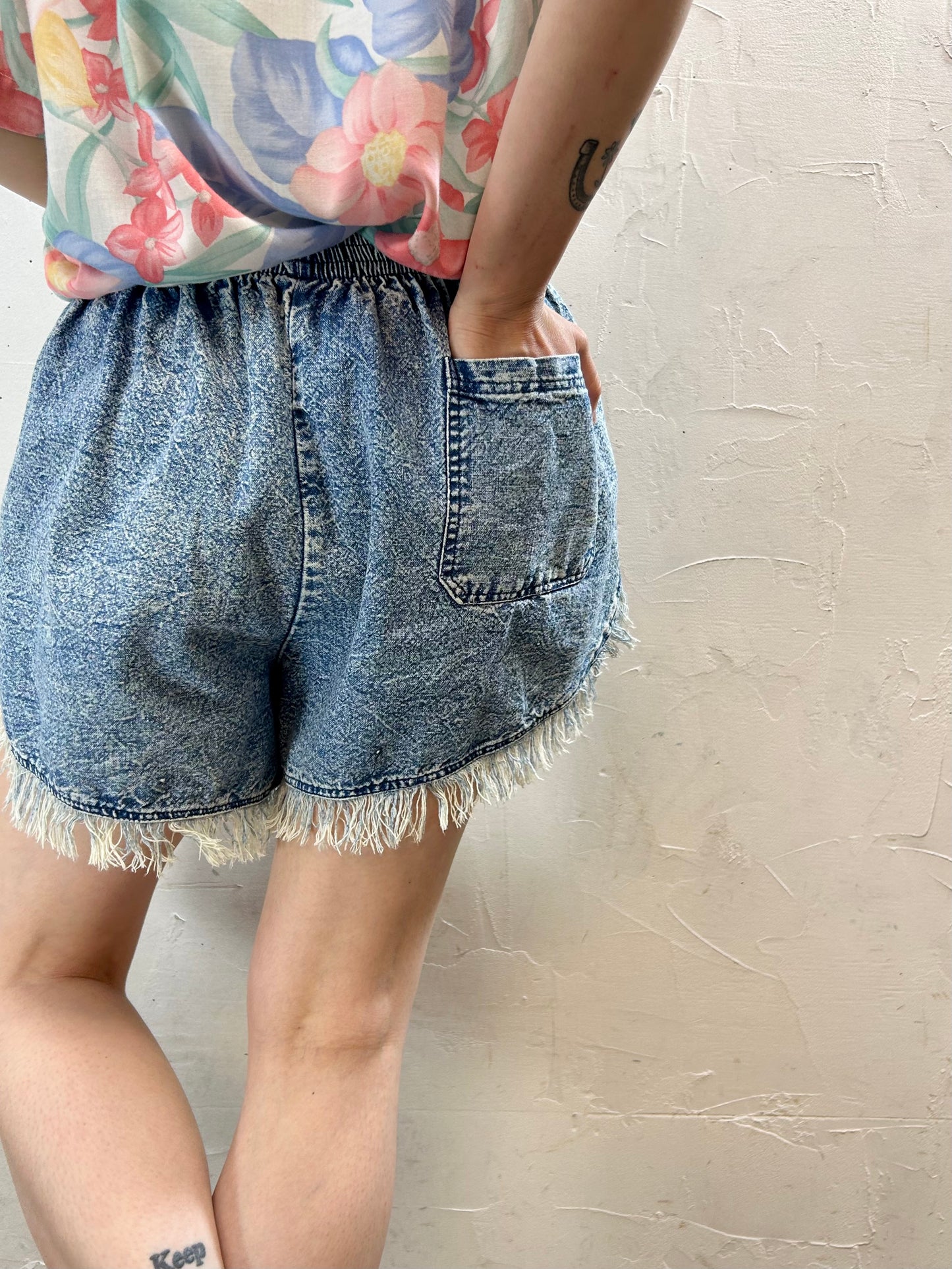 Vintage Fringe Denim Short Pants [F27276]