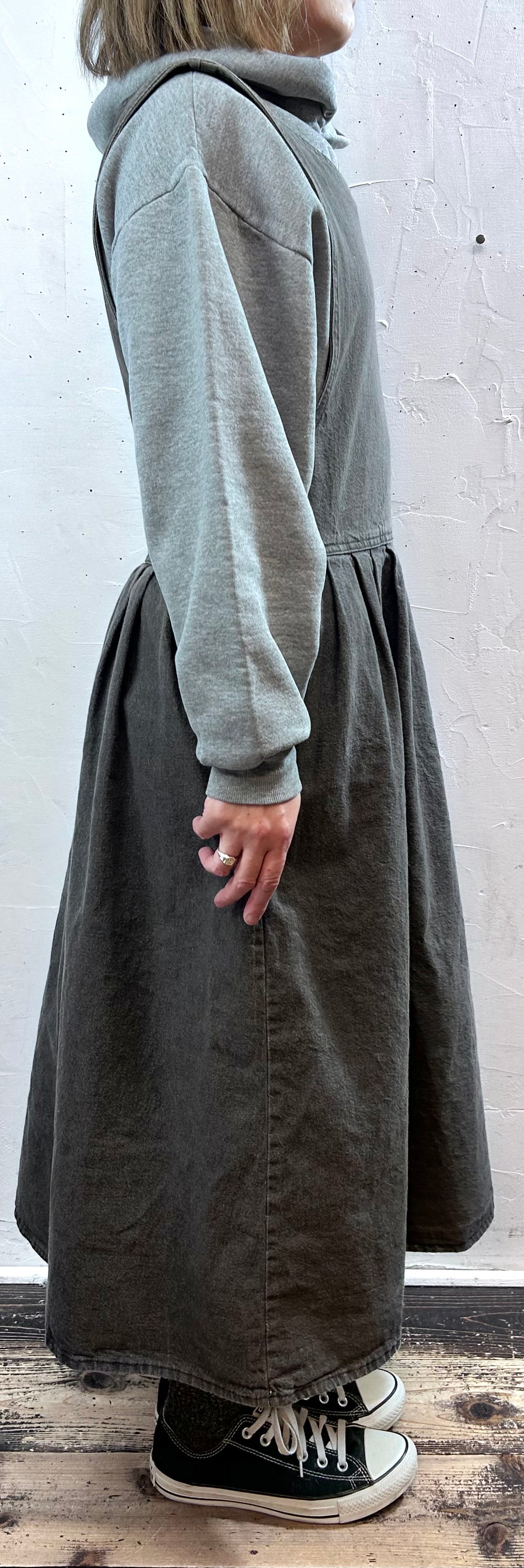 Vintage Denim Over Dress 〜Woor rich〜 MADE IN USA [L29115］