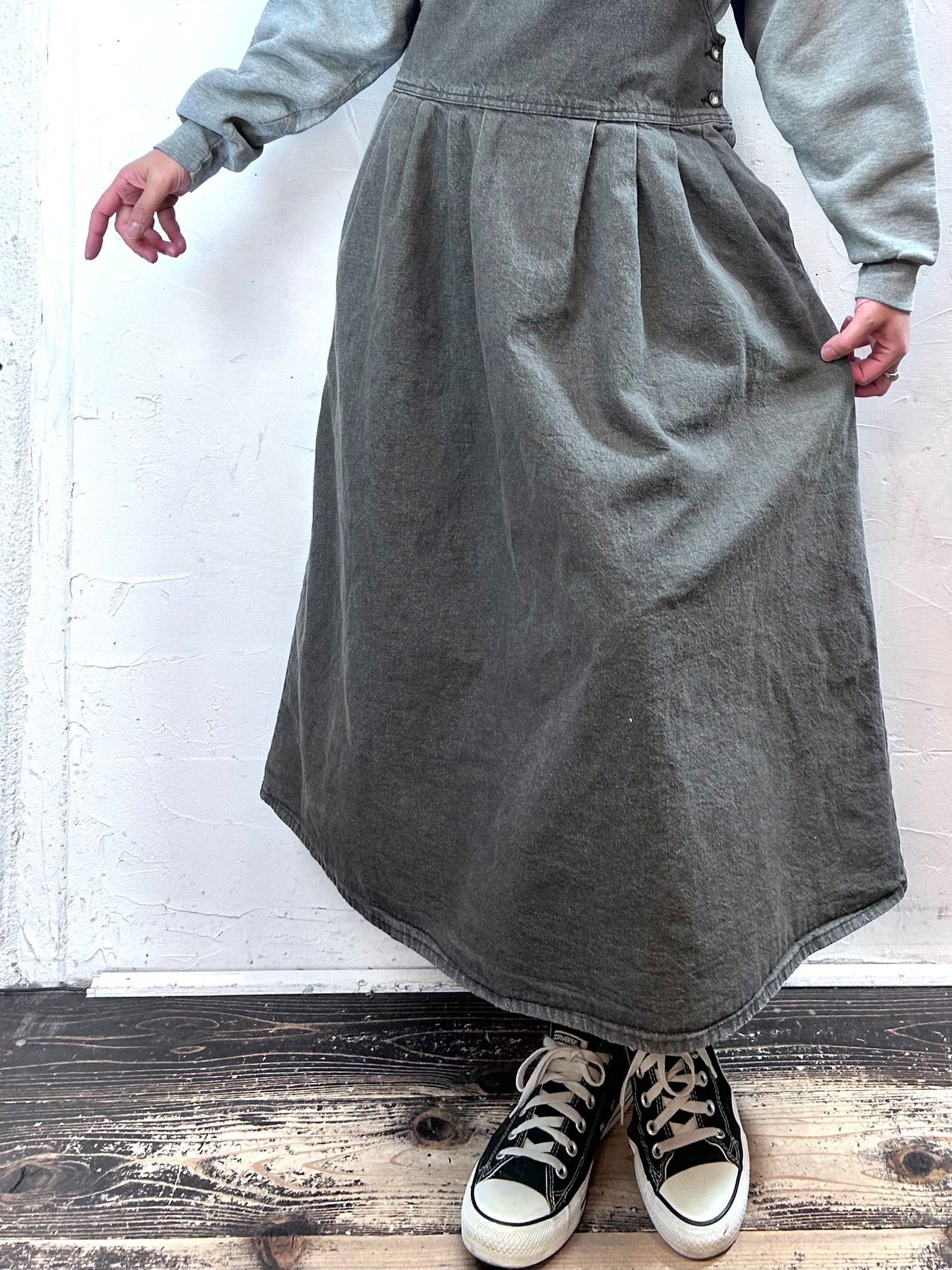 Vintage Denim Over Dress 〜Woor rich〜 MADE IN USA [L29115］