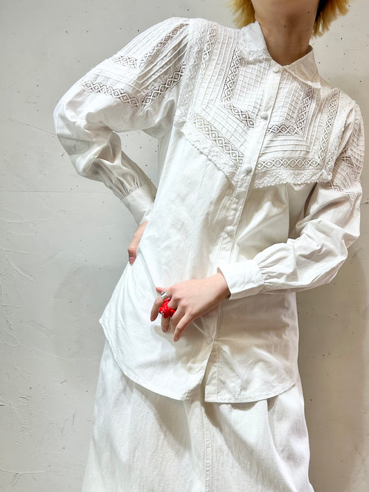 Vintage White Blouse[C26552]