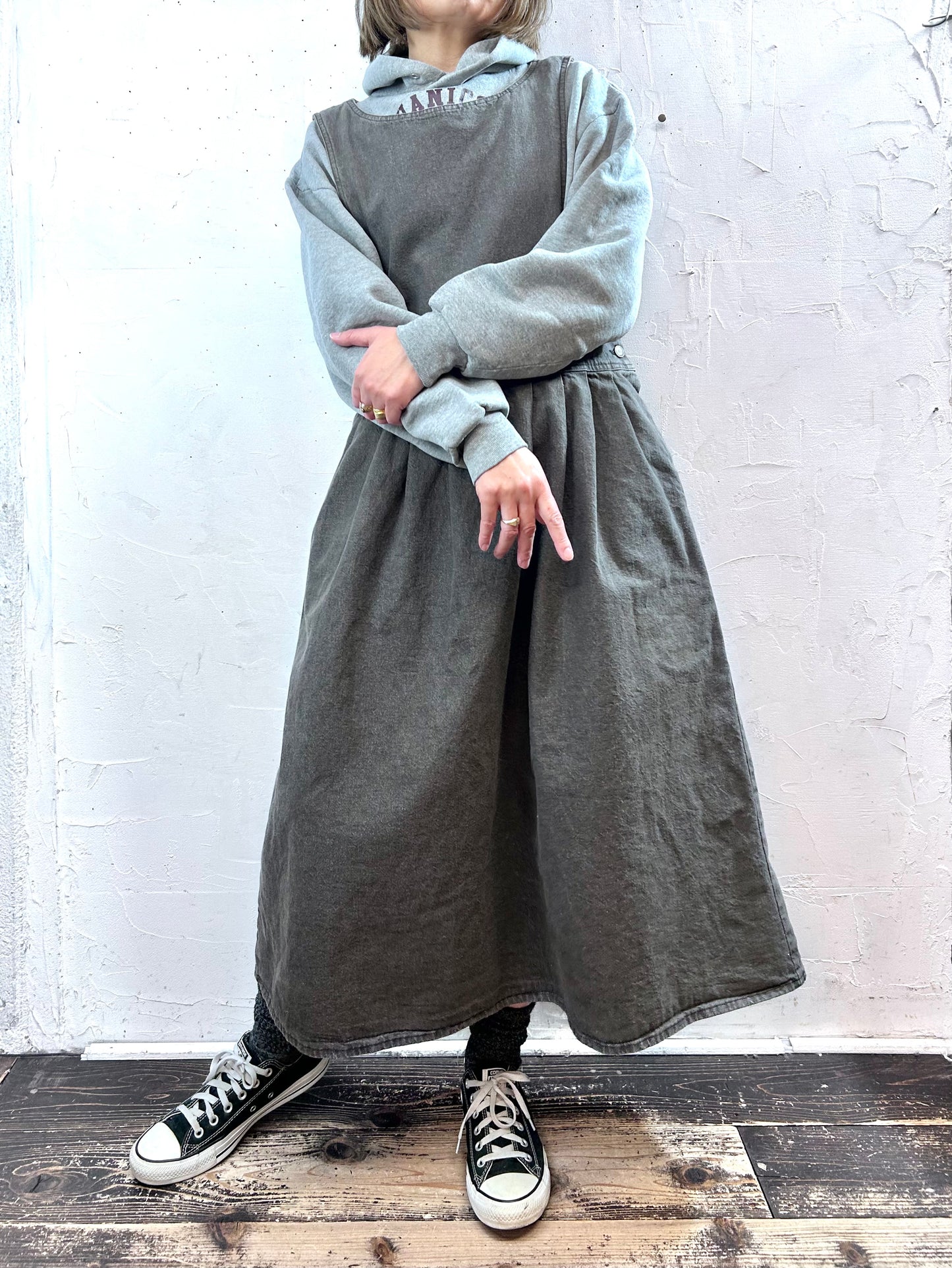 Vintage Denim Over Dress 〜Woor rich〜 MADE IN USA [L29115］