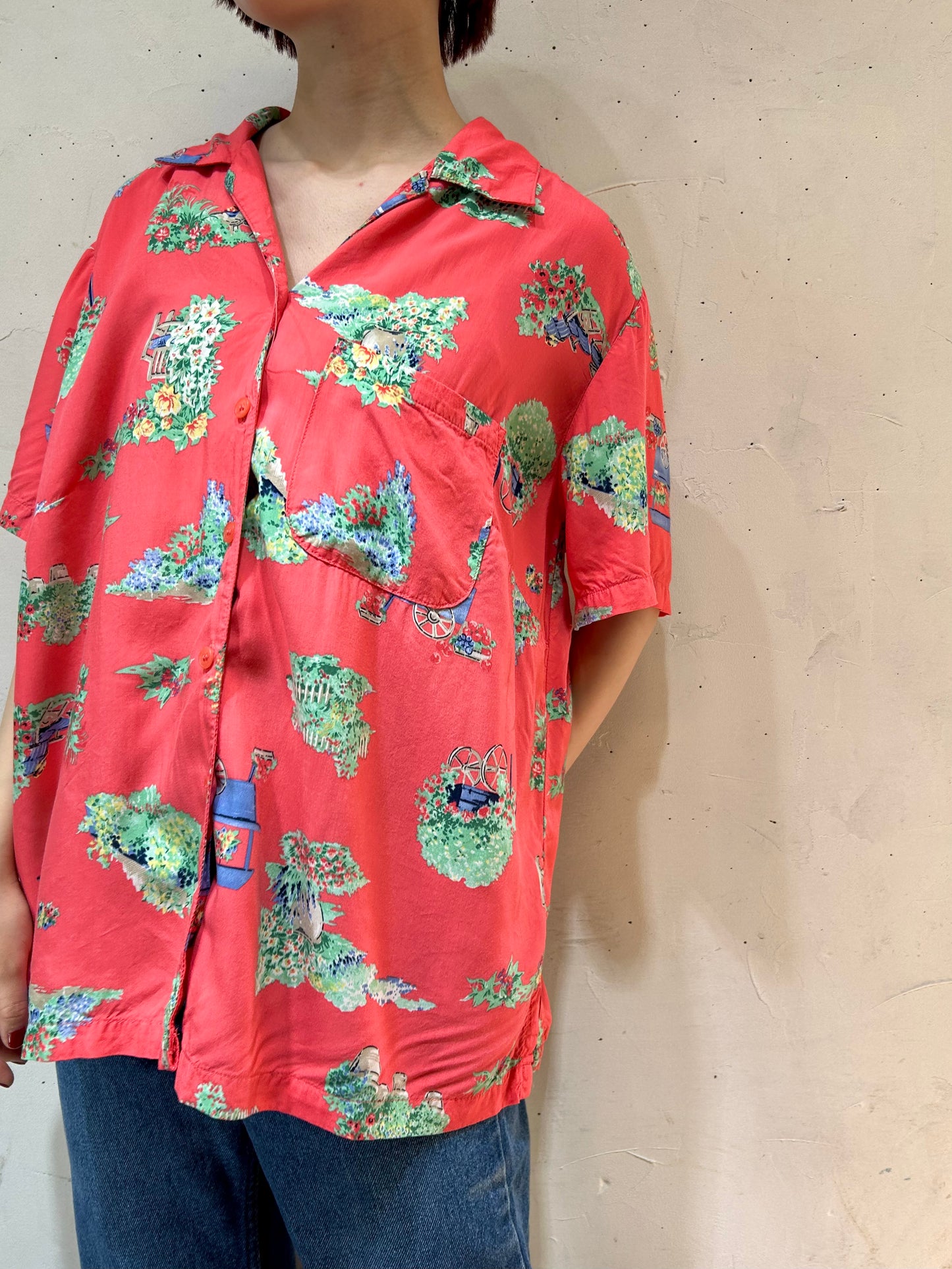 Vintage Rayon Shirt 〜Liz claiborne〜 [E27135]