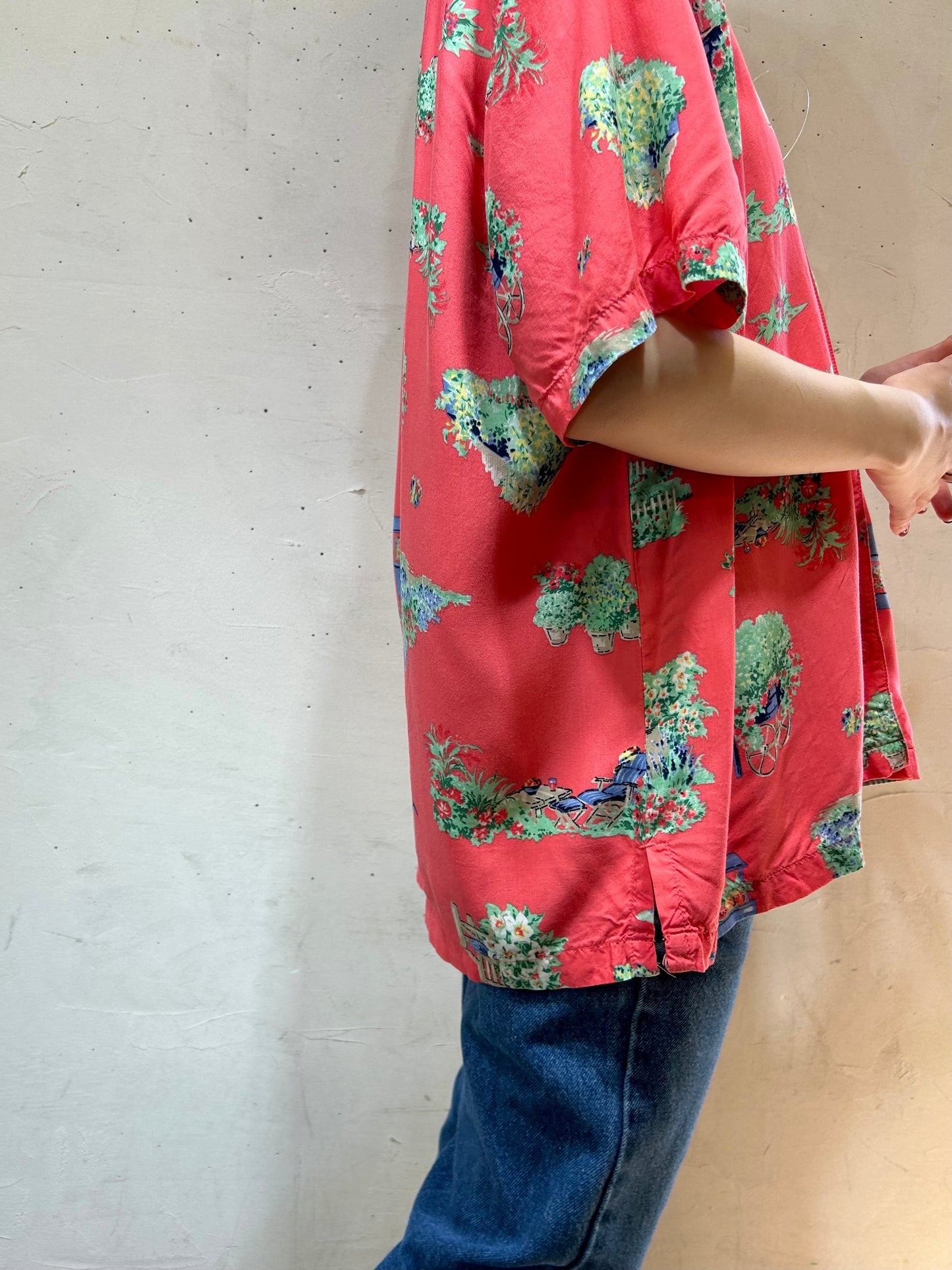 Vintage Rayon Shirt 〜Liz claiborne〜 [E27135]