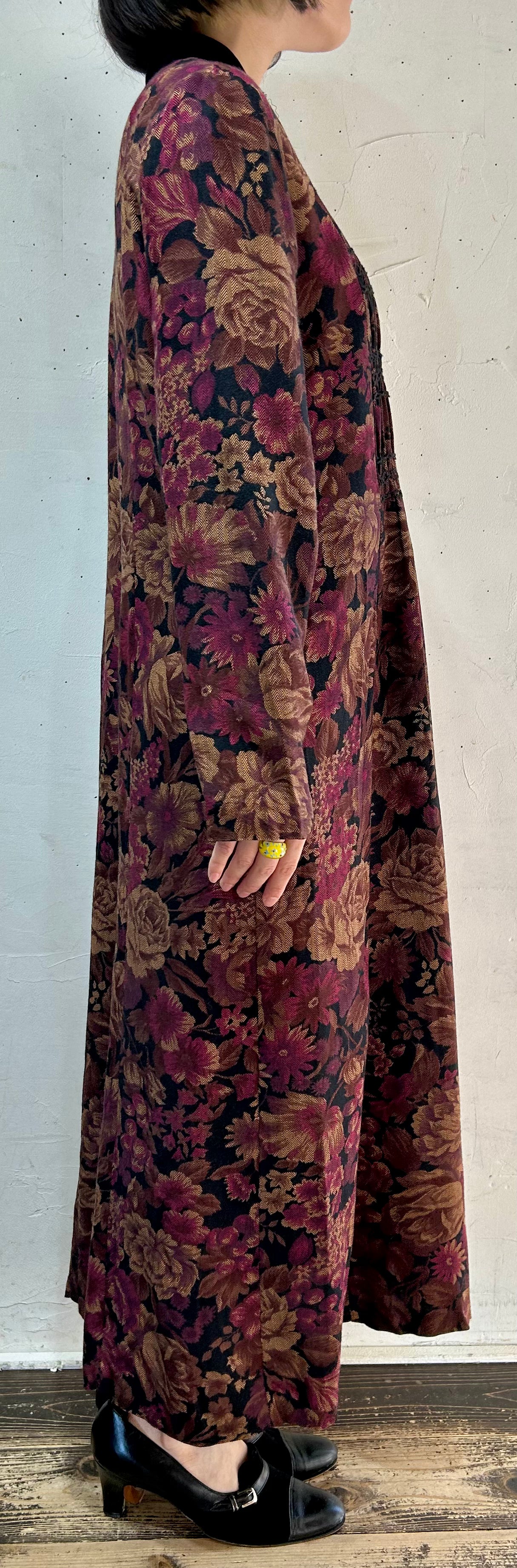 Vintage Rayon Dress MADE IN USA [J25290]